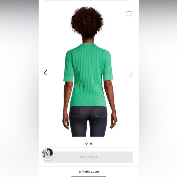 Karl Lagerfeld 💚 Ribbed Top - Picture 4 of 5